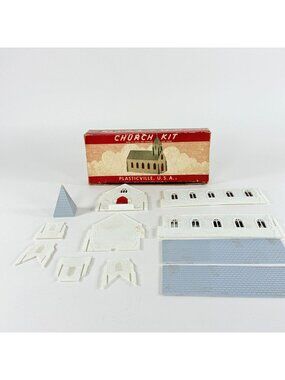 Plasticville CC-9 Church Kit HO Scale Model Train Building USA